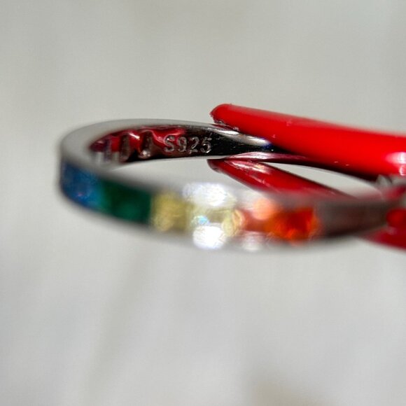 925 Silver Colored Stones Band - Picture 5 of 7